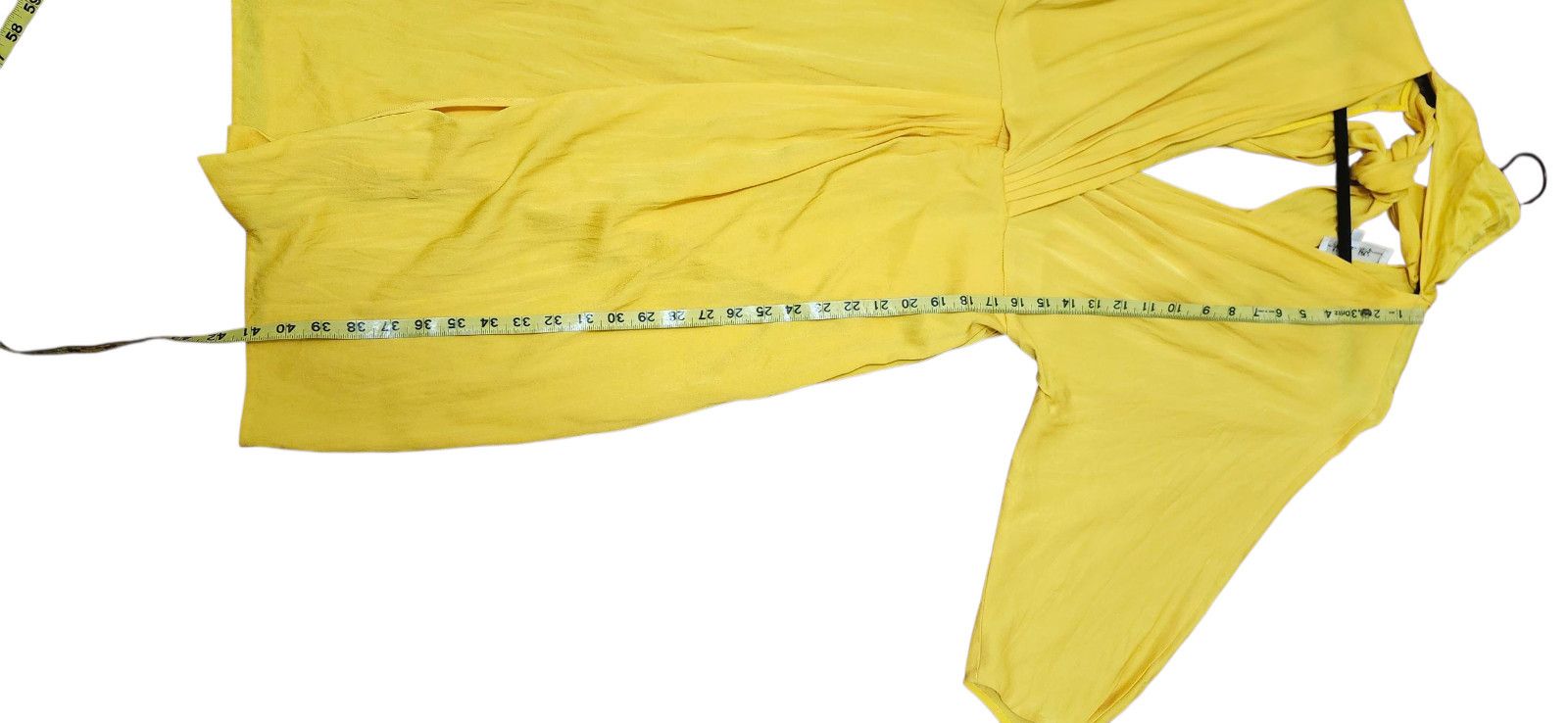 Diane von Furstenberg Diane von Furstenberg Yellow Draped 4 Silky Deep V Neck Size S / US 4 / IT 40 - 8 Thumbnail