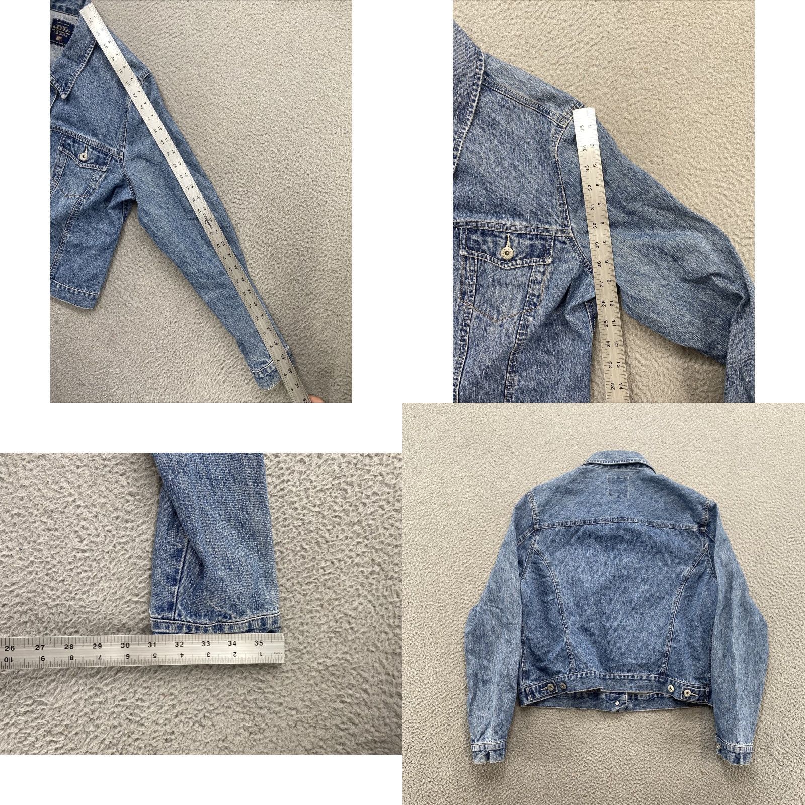 Faded Glory Faded Glory Denim Jacket Women's Button Up Medium Wash Blue L Read Jacket Size 36" / US 14 / IT 50 - 8 Thumbnail
