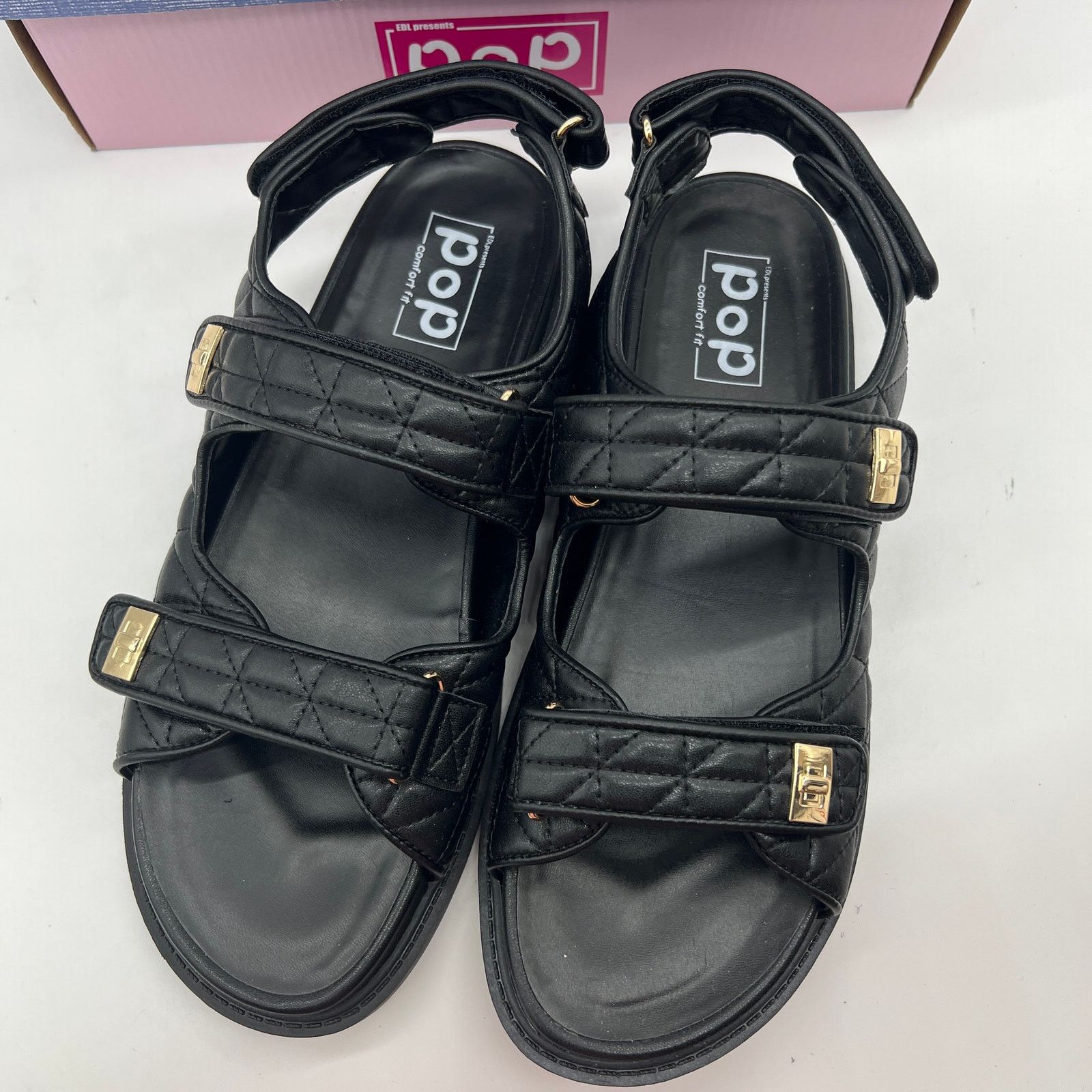 Other Pop Yield Open Toe Women's Footbed Sandals Black Size 11M Size US 11 / IT 41 - 2 Thumbnail