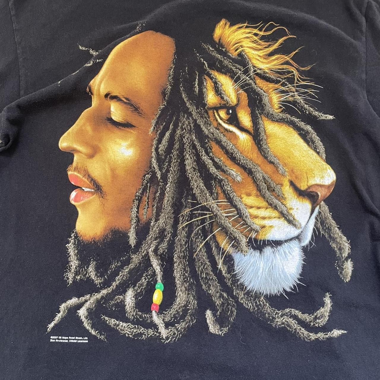 Vintage × Zion Rootswear Vintage Y2K Zion Rootswear Bob Marley Lion Graphic Tee Size US XL / EU 56 / 4 - 2 Thumbnail