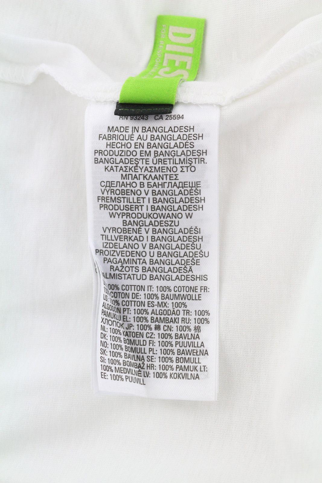 Diesel T-DIEGOS-LS-K27 XL White Cotton Tricot T-Shirt 40993 Size US XL / EU 56 / 4 - 8 Thumbnail