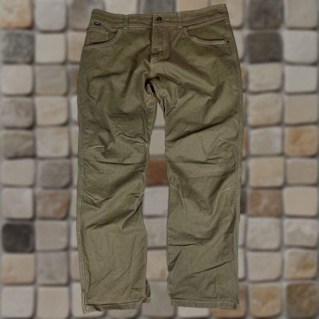 Vintage VINTAGE Kuhl Men’s Easy Rydr Pants 38x32 Olive 38x32 Khaki Green Outdoor Hiking Cotton Blend Canvas Pockets Stretch 5017 Mens Size US 38 / EU 54 - 1 Thumbnail