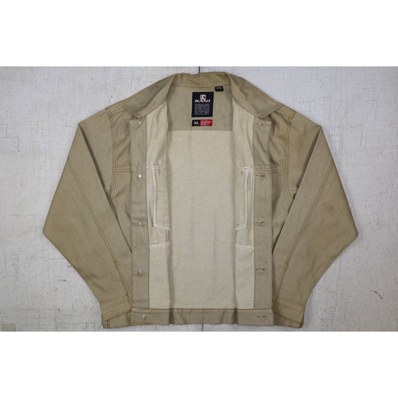 Vintage Kani Jeans Denim Jean Jacket Men’s Size XL Khaki Beige Size US XL / EU 56 / 4 - 4 Thumbnail