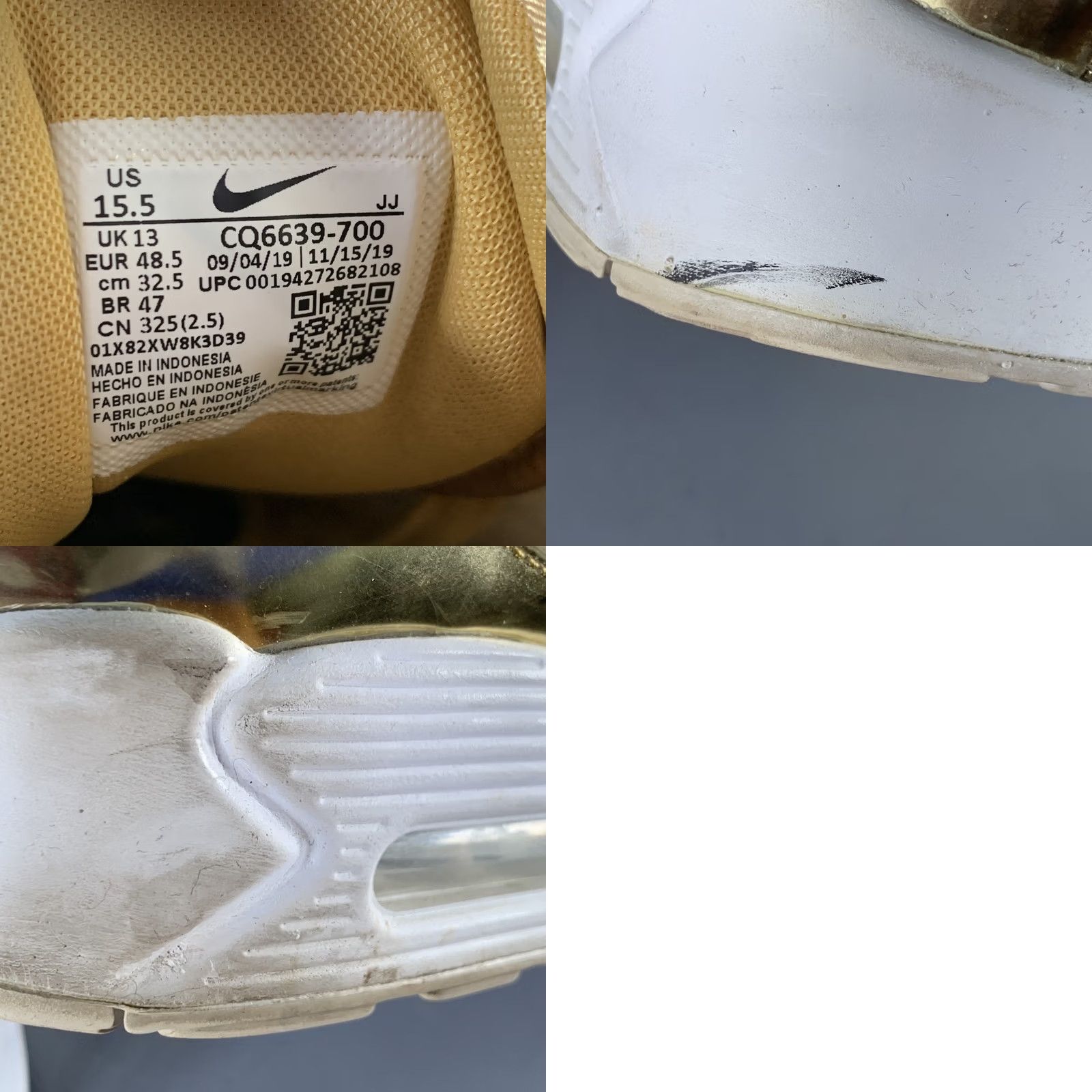 Nike NIKE 30th Anniversary Gold Metallic Low Top Sneakers 2020 Size 15.5 Size XXL / US 16-18 / IT 52-54 - 8 Thumbnail