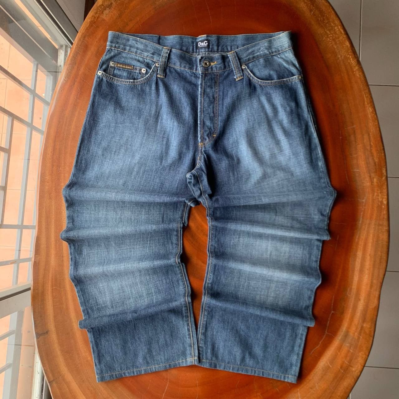 Dolce & Gabbana Vintage Dolce & Gabbana D&G Y2K Embroidery Blue Denim Pants Size US 35 - 2 Thumbnail