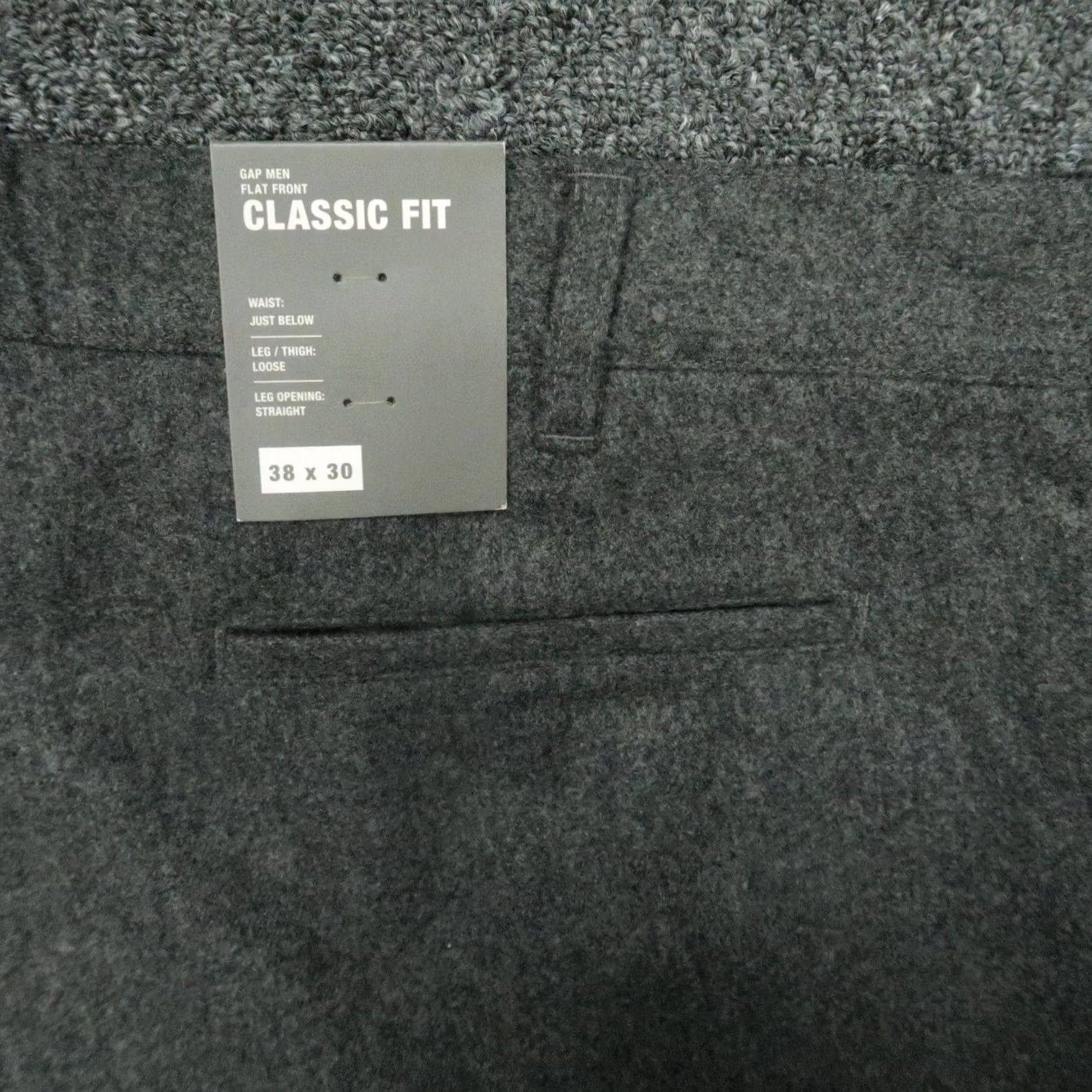 Gap GAP Pants Men 38x30 Gray Wool Classic Fit Chino Trousers Straight NWT Size US 38 / EU 54 - 7 Thumbnail