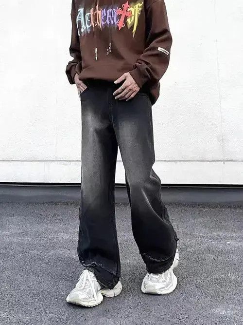 Japanese Brand × Jean Retro high street washed distressed vertical wide leg jeans Size US 32 / EU 48 - 3 Thumbnail