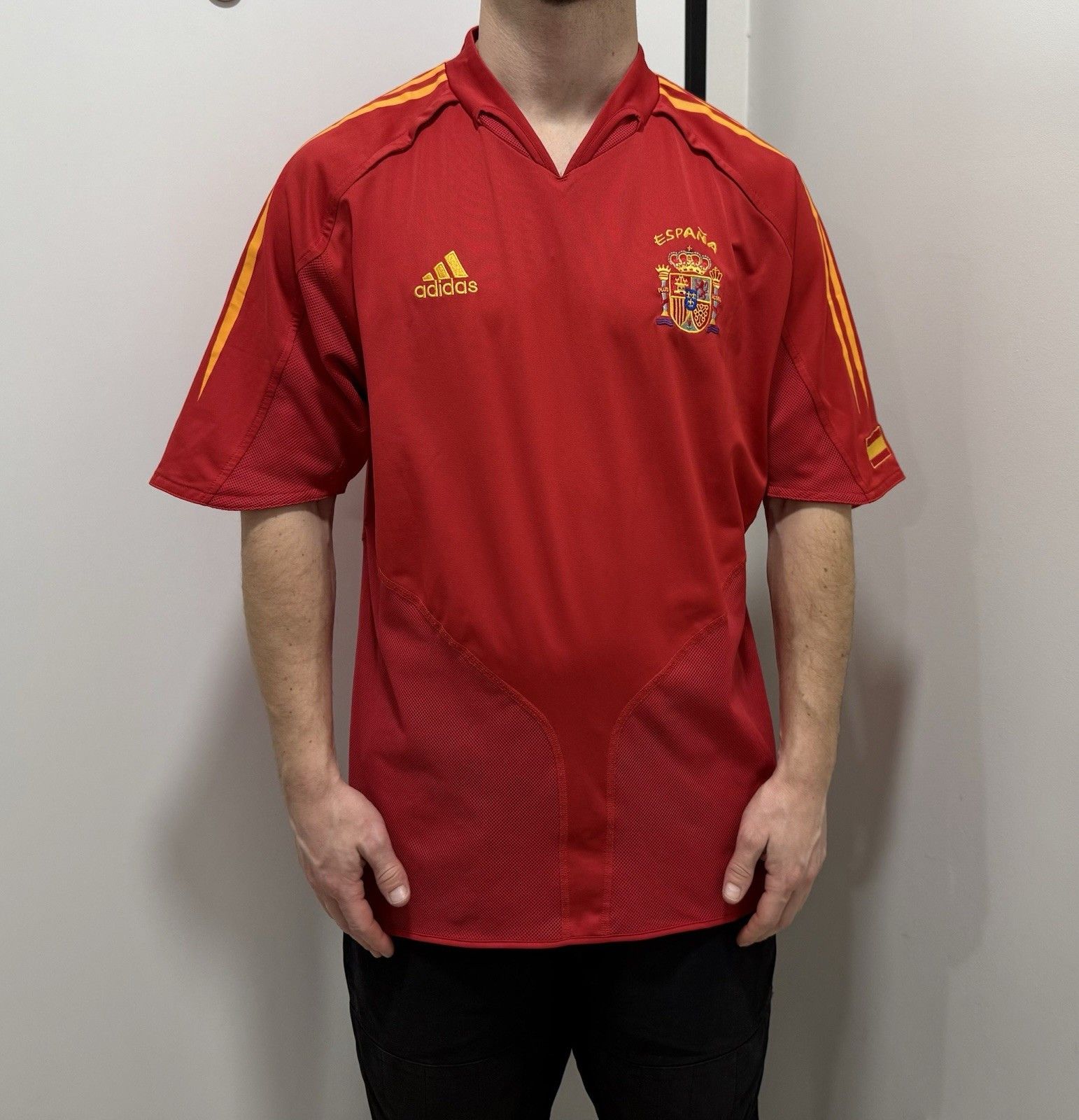 Adidas Spain National 2003 2004 2005 Home Football Soccer Jersey Size US L / EU 52-54 / 3 - 1 Thumbnail