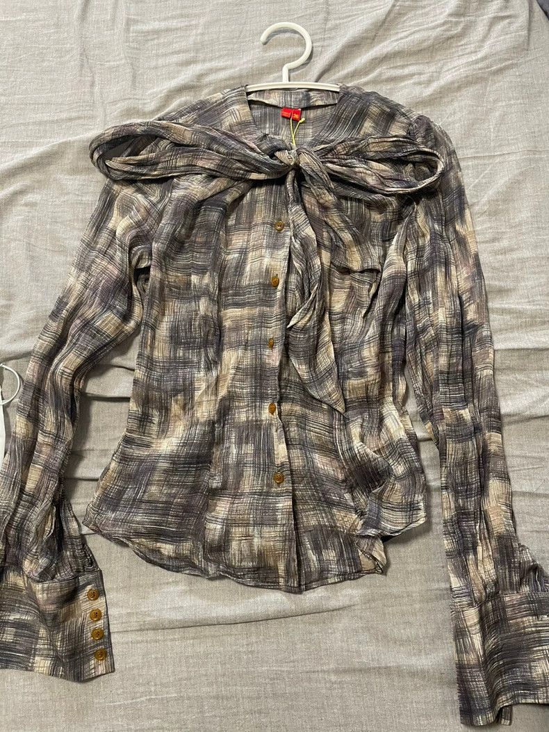 Other Vivienne Westwood Silk top with lake bow tie and strap shi Size S / US 4 / IT 40 - 1 Thumbnail