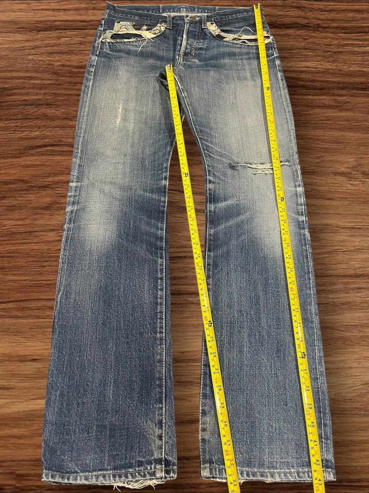 Japanese Brand × Le Grande Bleu (L.G.B.) × Takeo Kikuchi Vintage Takeo Kikuchi Japan Sakura Sukajan Selvedge Jeans Size US 33 - 18 Thumbnail