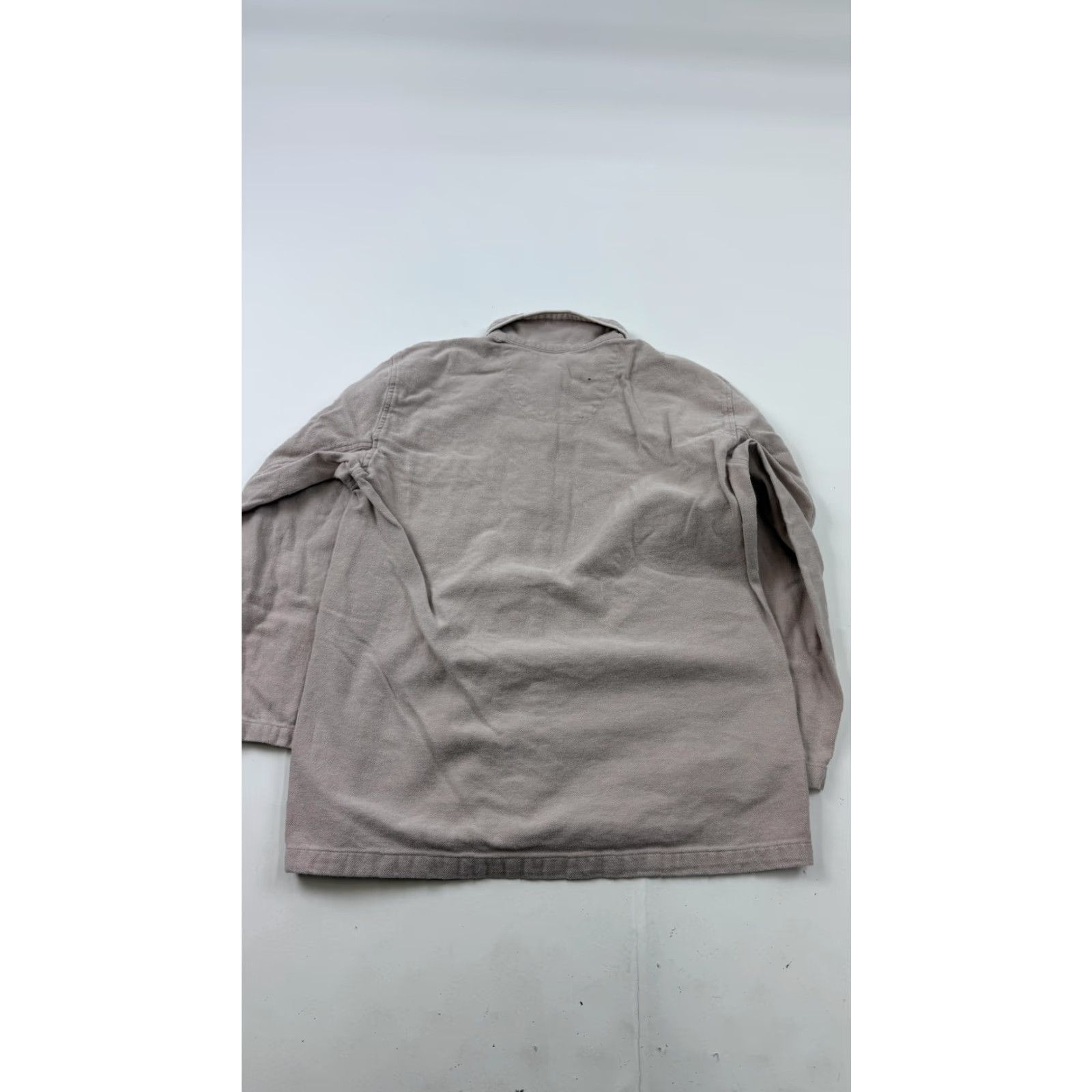 Muji MUJI Pajama Top Womens M Pink Beige Flannel Button Sleep Shirt Lounge Shirt Bedwear Size M / US 6-8 / IT 42-44 - 3 Thumbnail