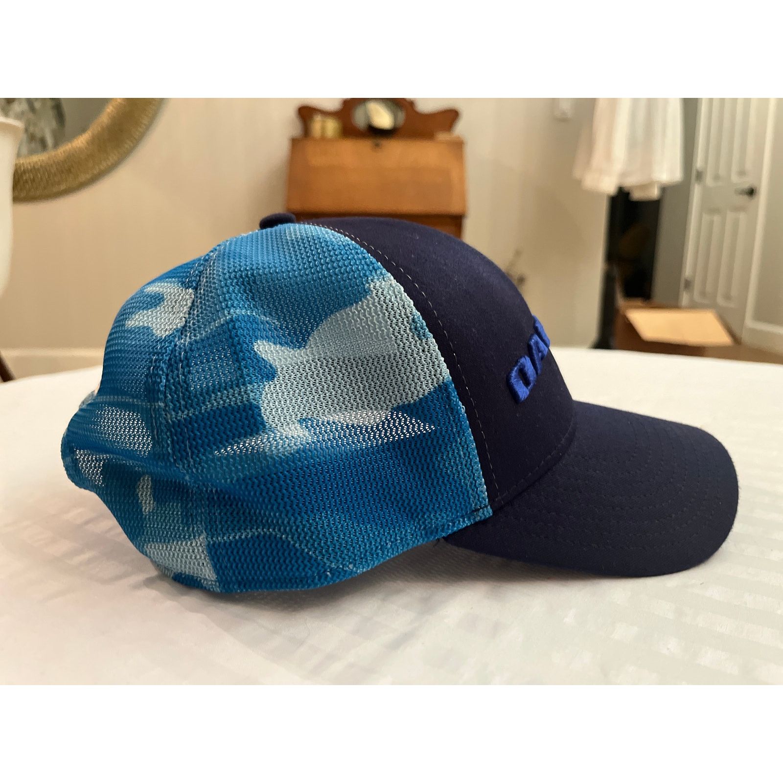 Oakley Oakley Silicon Bark Trucker Hat Navy Blue Camo Mesh Size ONE SIZE - 4 Thumbnail