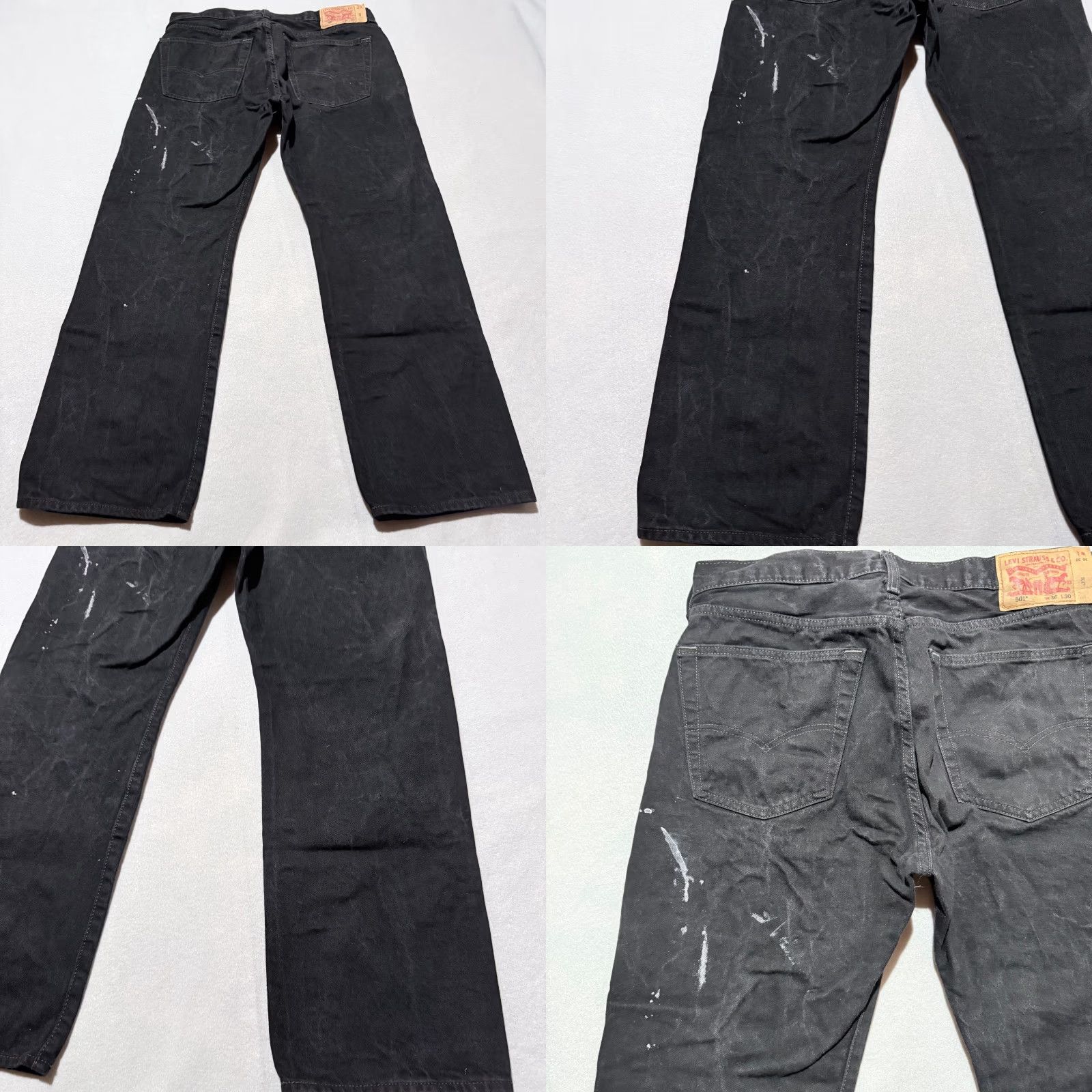 Levi's VINTAGE Levi's 501 Original Jeans Mens 36x30 Black Denim Straight Leg Button-Fly Flaws Size US 36 / EU 52 - 8 Thumbnail