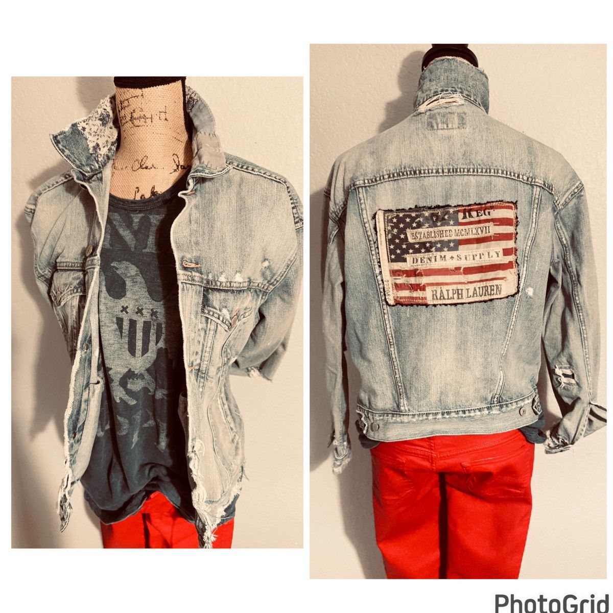 Denim & Supply Ralph Lauren RL Denim and Supply Distressed Denim Jacket. Rare! Size L / US 10 / IT 46 - 8 Thumbnail