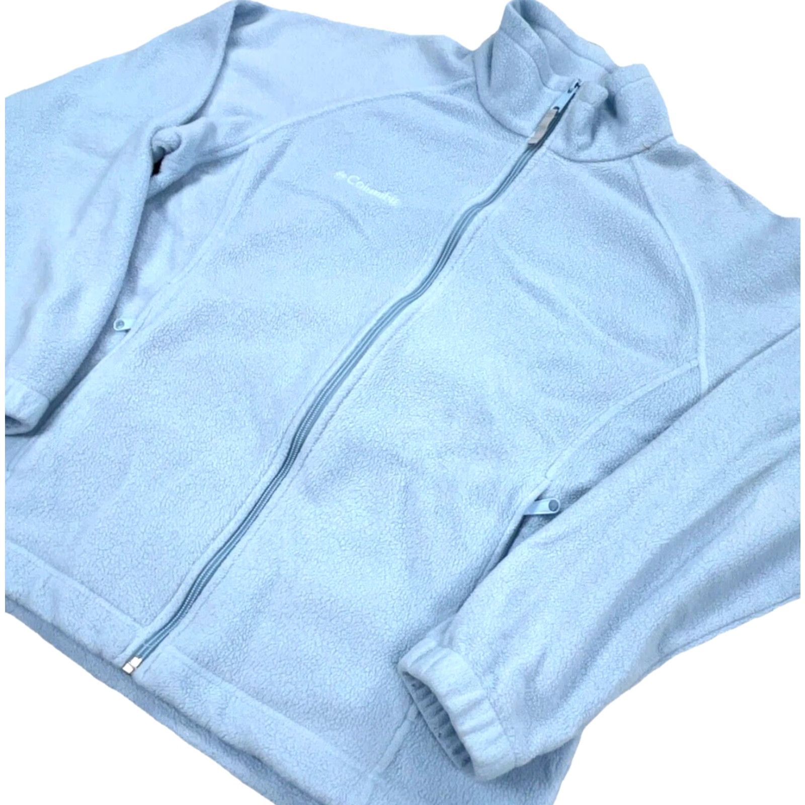 Vintage VINTAGE Columbia Jacket Women Medium Blue Fleece Sweater Coat Core Layer Light Sky VTG Size M / US 6-8 / IT 42-44 - 2 Thumbnail
