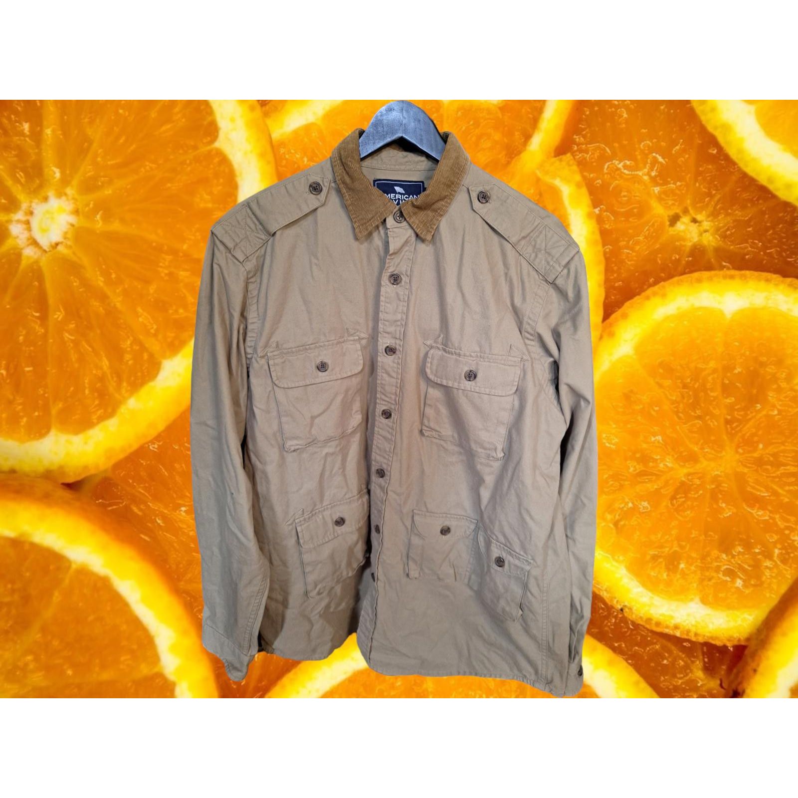 Other American Living Heavy Duty Tan Button Up with Corduroy Colla Size US L / EU 52-54 / 3 - 1 Thumbnail