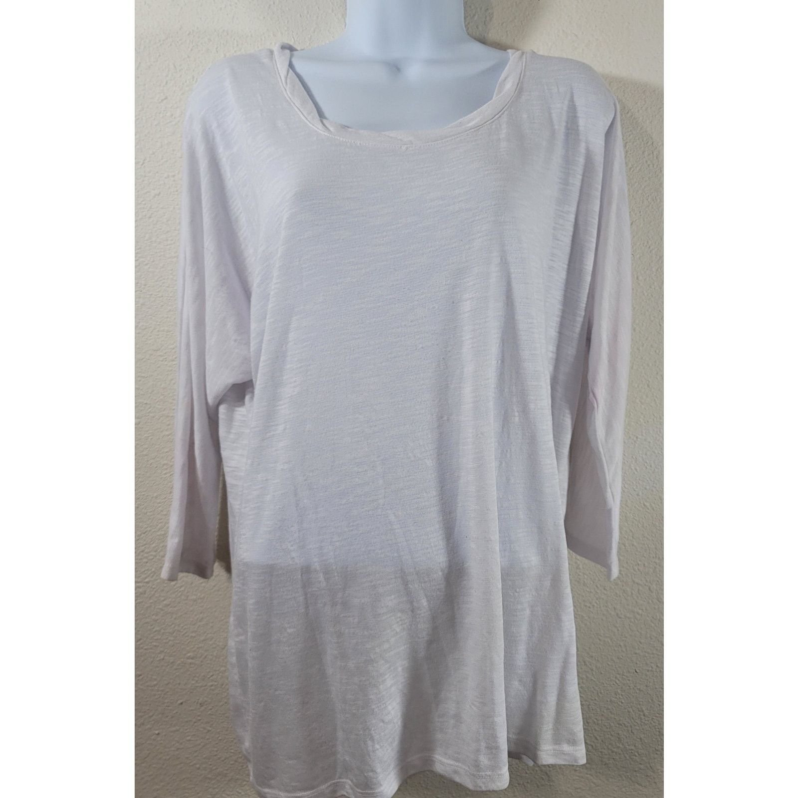 Other Cato White Slub Knit Twisted Round Neck Top Large Soft Size L / US 10 / IT 46 - 1 Thumbnail