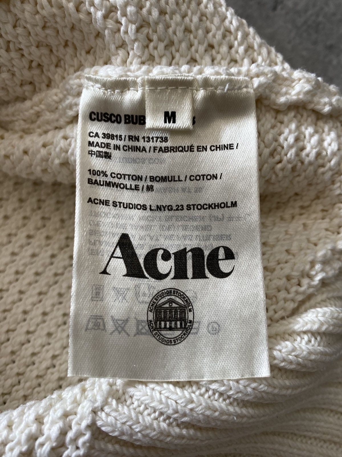 Acne Studios Acne Studios Beige Cusco Bubble knit textured sweater Size US M / EU 48-50 / 2 - 5 Thumbnail