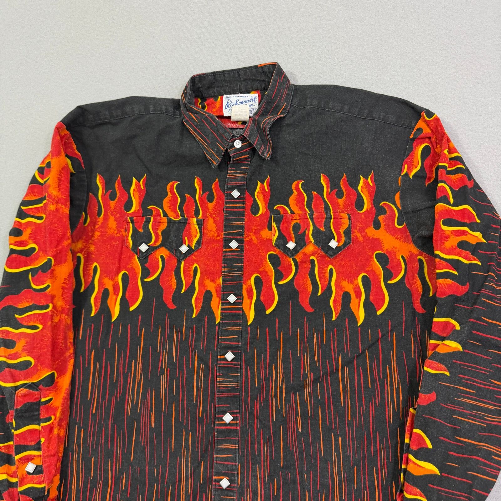 Rockmount Ranch Wear Vintage Rockmount Ranch Wear Flame Pearl Snap Button Shirt Size US L / EU 52-54 / 3 - 2 Thumbnail