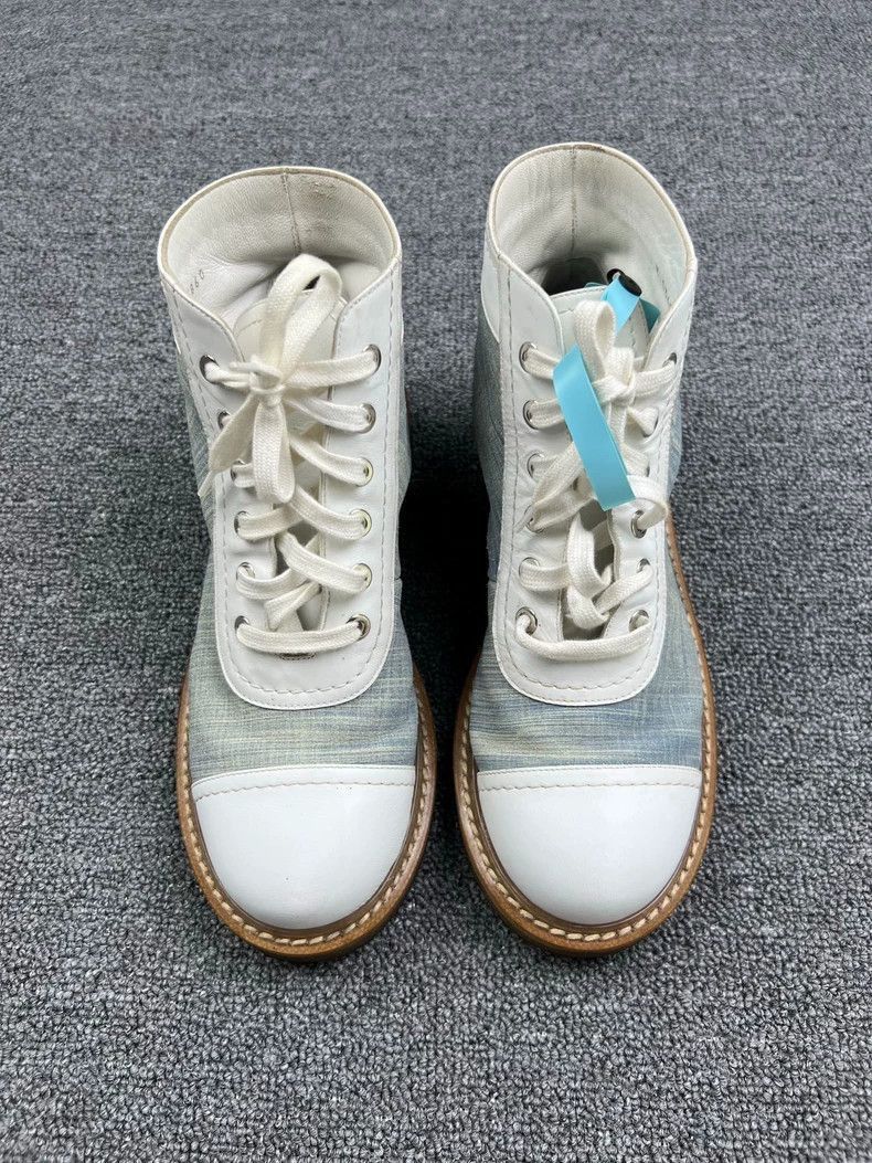 Chanel Chanel Distressed Denim Short Boots Size 37 Size US 7.5 / EU 40-41 - 3 Thumbnail
