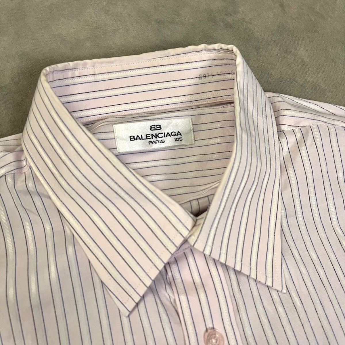 Balenciaga Balenciaga Button Up Striped Shirt Size US L / EU 52-54 / 3 - 3 Thumbnail