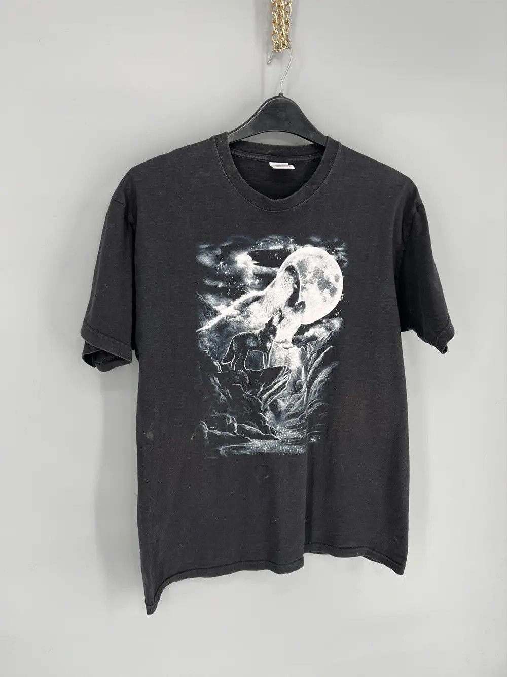 Band Tees Vintage 90s Wolf Face Boxy Fit Tee Streetwear Style Size US L / EU 52-54 / 3 - 3 Thumbnail