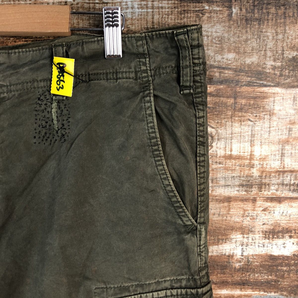 Faded Glory Uniqlo japan Green faded Cargo Multipocket Pants #A2563 Size US 35 - 8 Thumbnail