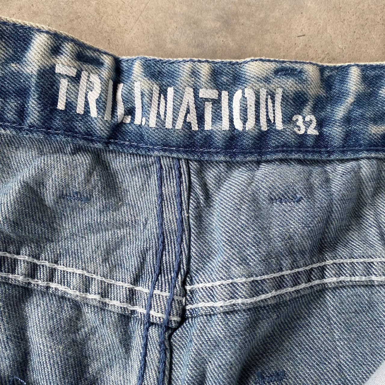 Japanese Brand Trillenation Heavy Distressed Jeans Shredded Punk Aesthetic Size US 32 / EU 48 - 5 Thumbnail