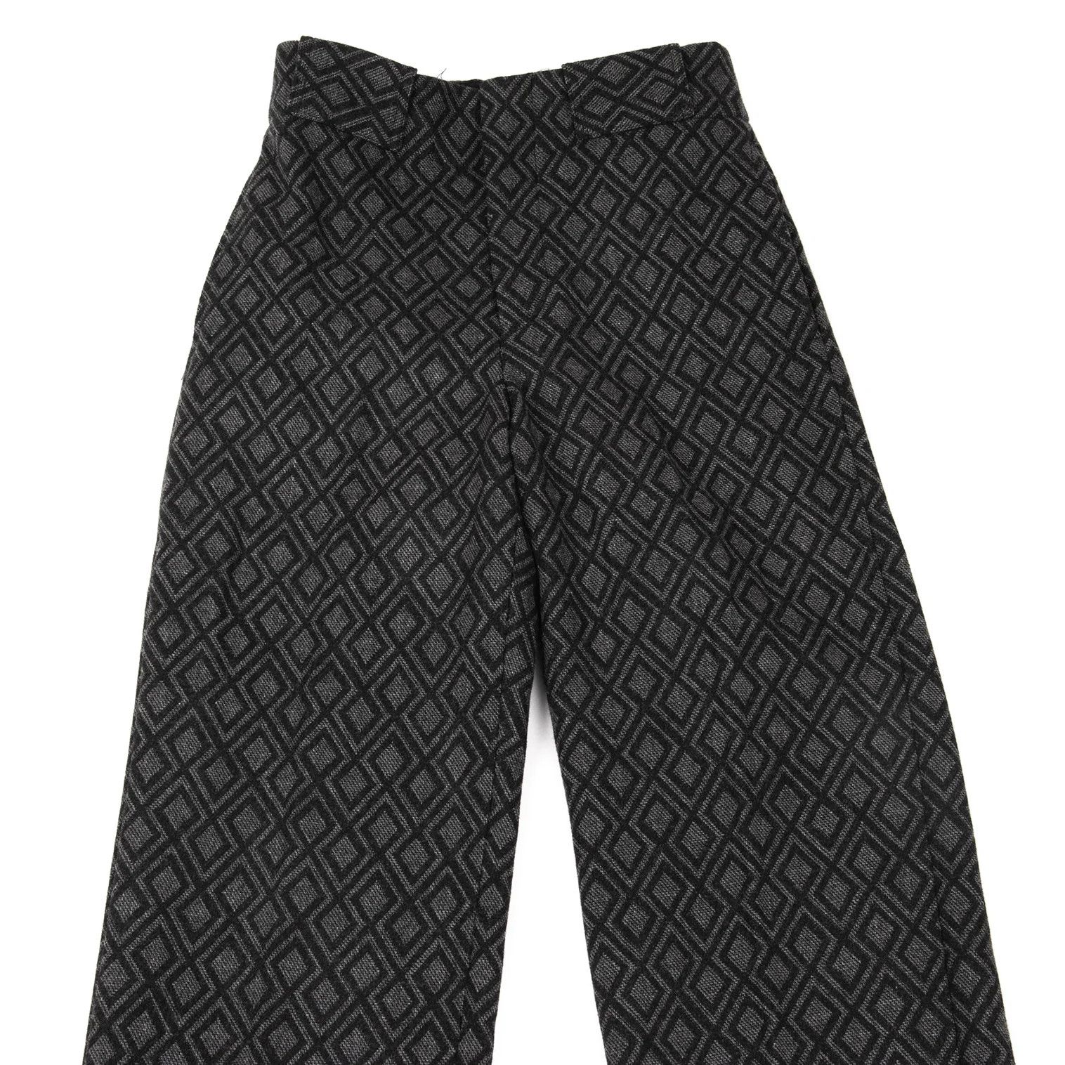 Emporio Armani Cashmere Blend Wool Geometric Jacquard Pants Charcoal 44 Size US 28 / EU 44 - 2 Thumbnail