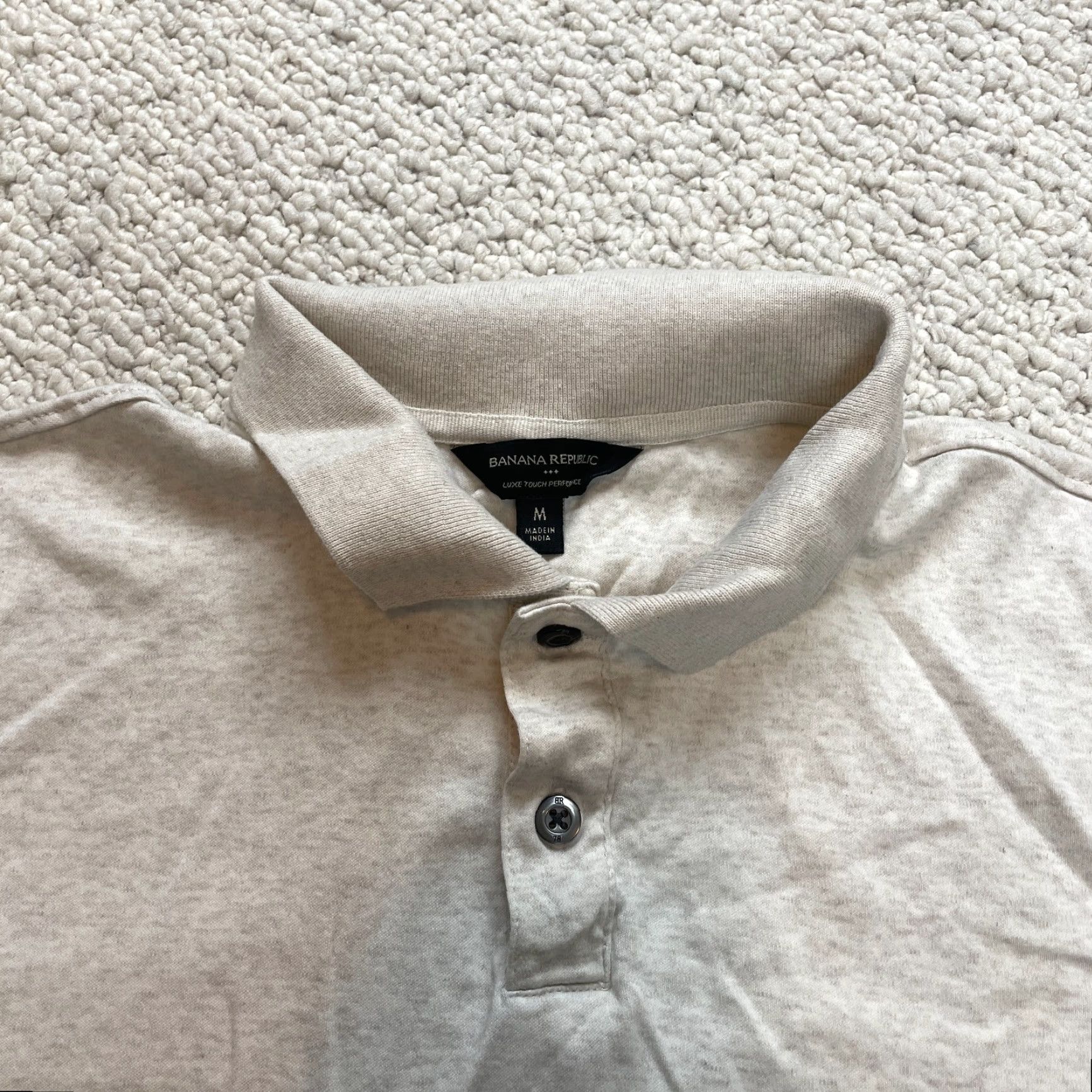 Banana Republic Banana Republic Polo Shirt Mens M Beige Short Sleeve Collared Regular Fit Golf Size US M / EU 48-50 / 2 - 2 Thumbnail
