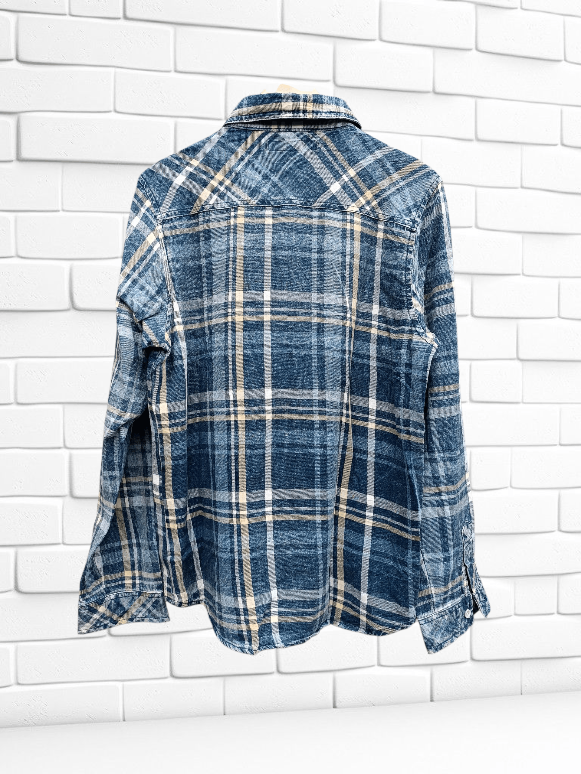 In The Attic In The Attic Denim Indigo Dyed Check Shirt Size US M / EU 48-50 / 2 - 5 Thumbnail