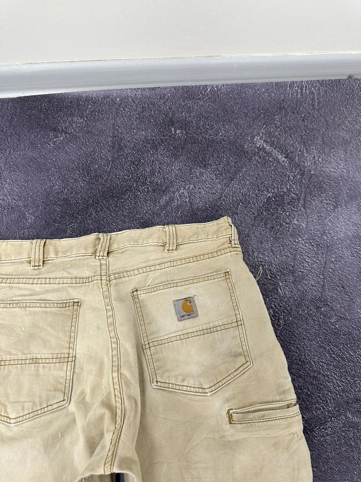Carhartt × Vintage Vintage Carhartt Work Hype Cream American Baggy Pants Size US 34 / EU 50 - 7 Thumbnail