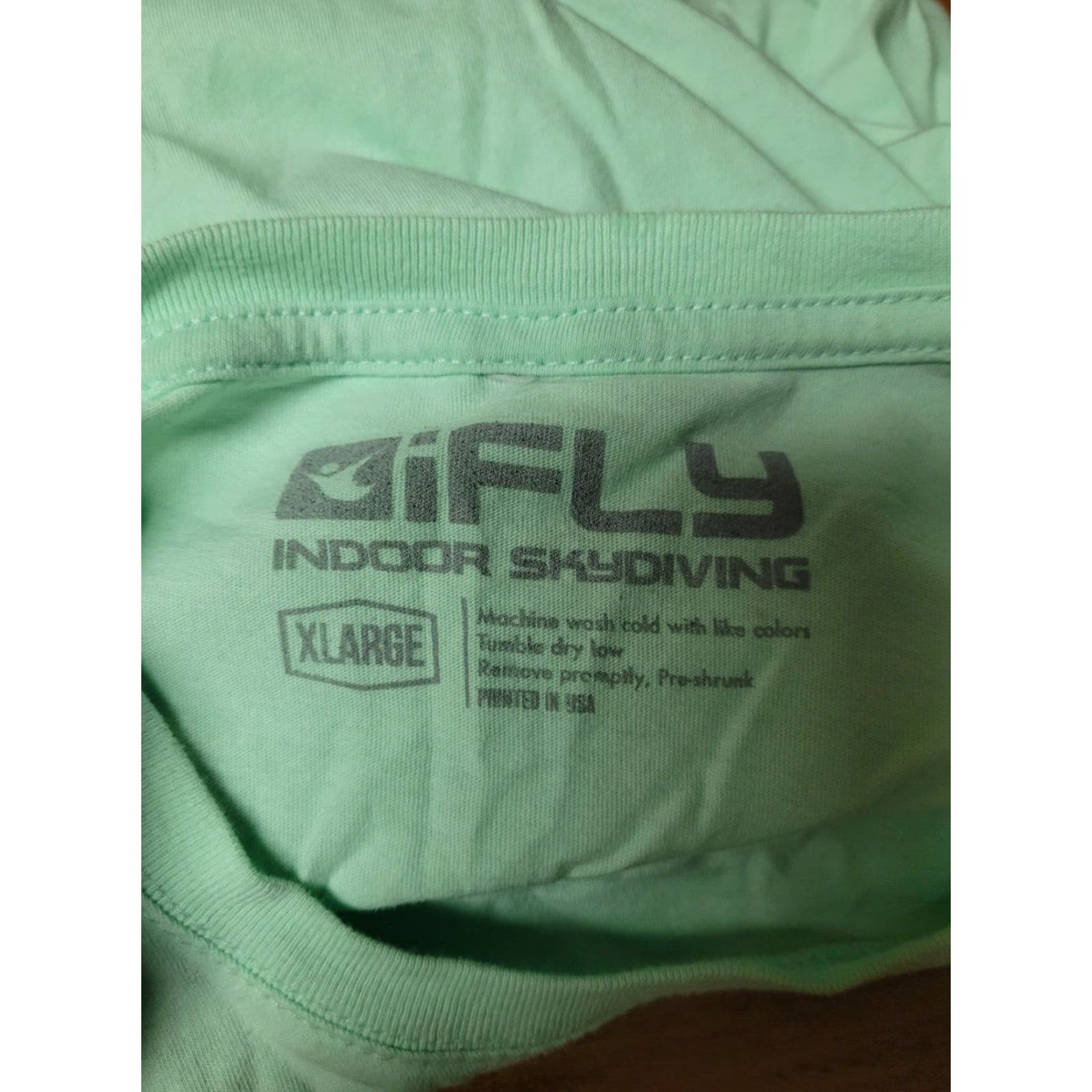 Vintage Womens I FLY T-Shirt Dallas TX Indoor Skydiving XL Green Juniors Womens Size XL / US 12-14 / IT 48-50 - 3 Thumbnail