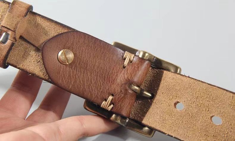 Japanese Brand × Vintage Vintage Natural Leather Copper Buckle Belt Size ONE SIZE - 2 Thumbnail