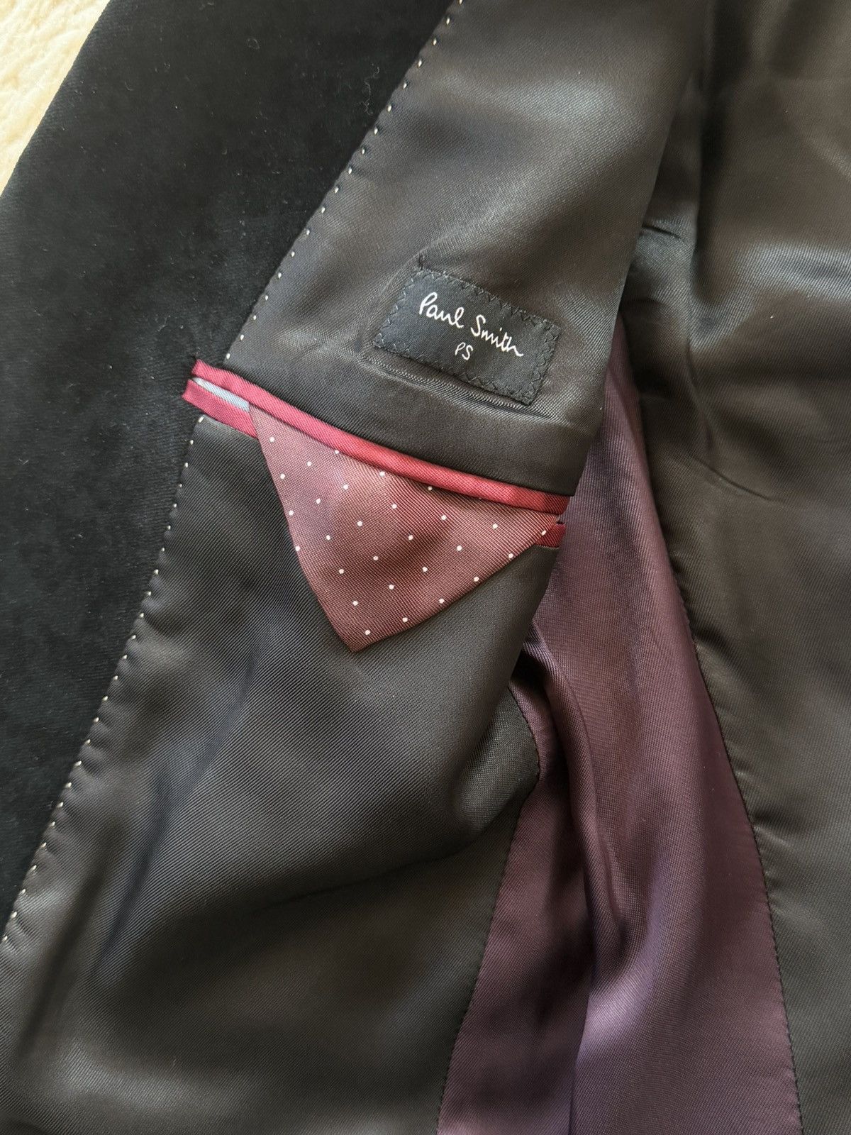 Paul Smith Black Velvet Blazer Size 48S - 4 Thumbnail