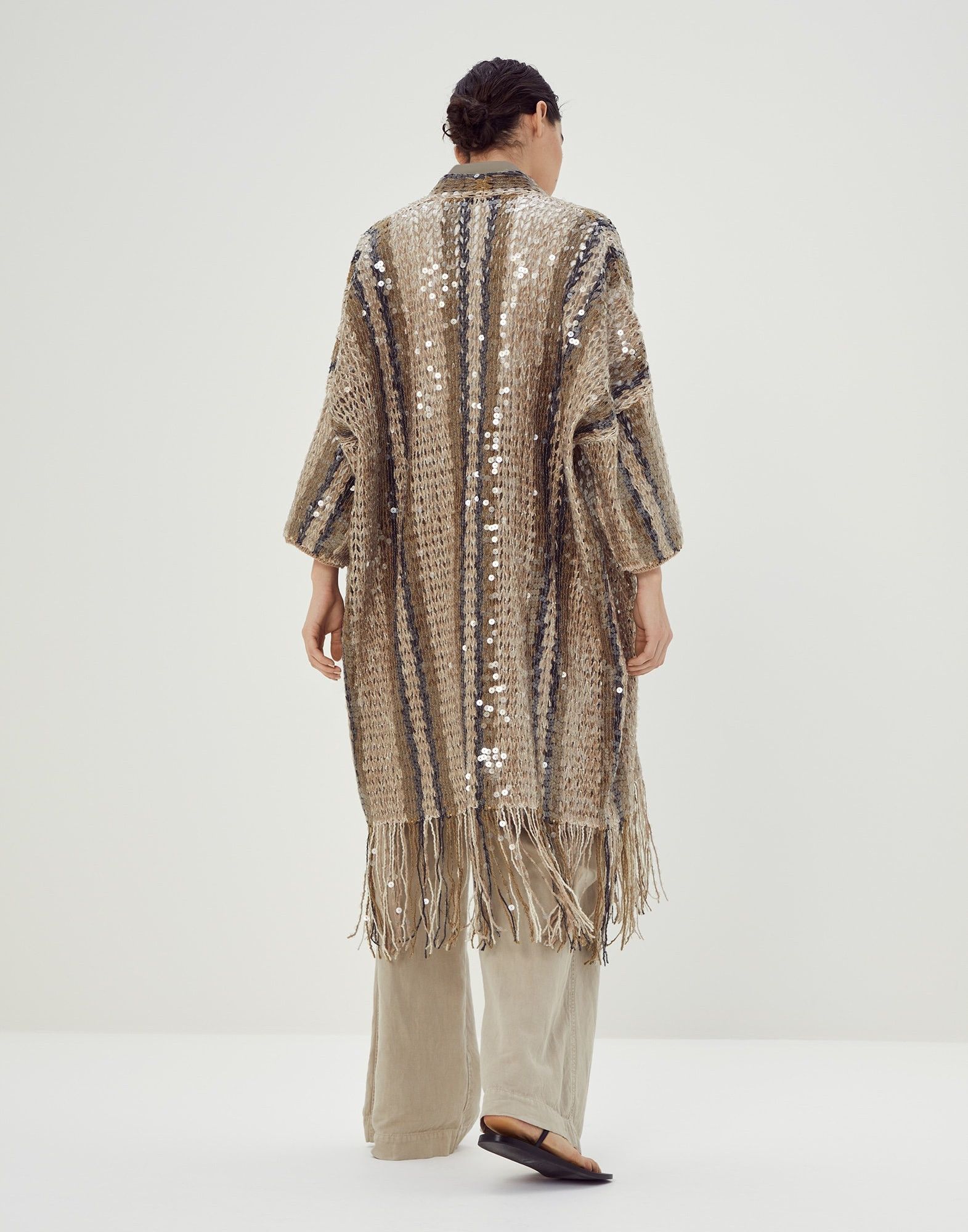 o1y0725 Cardigan in Camel/Black