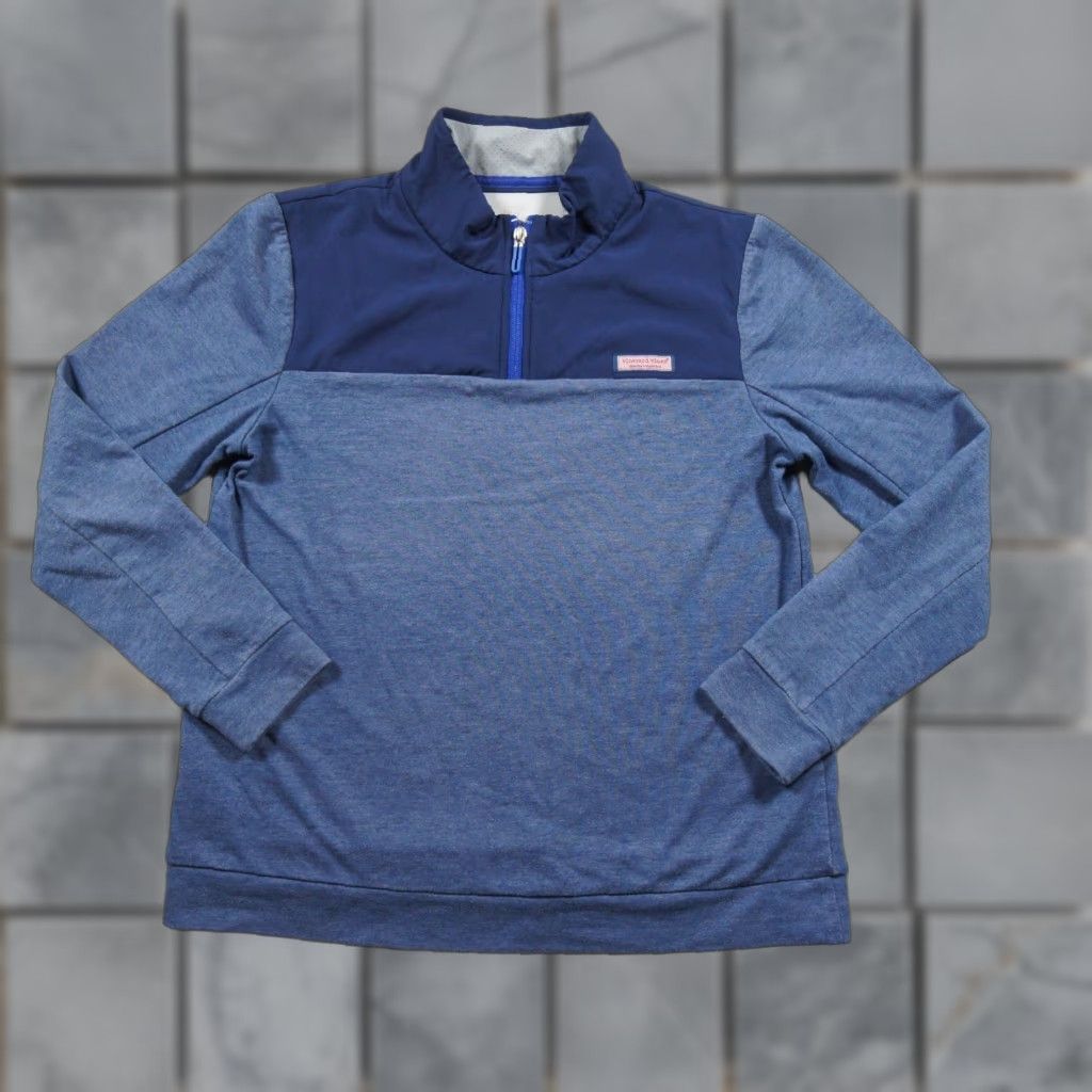 Vineyard Vines Vineyard Vines Sweater Mens Medium Blue 1/4 Zip Pullover Outdoor Performance Knit Pullover Fashion Casual Business Mens Size US M / EU 48-50 / 2 - 1 Thumbnail