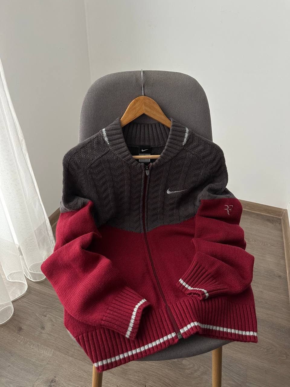 Nike × Vintage Vintage Nike Premier Roger Federer Team Red Sweater Size US S / EU 44-46 / 1 - 13 Thumbnail