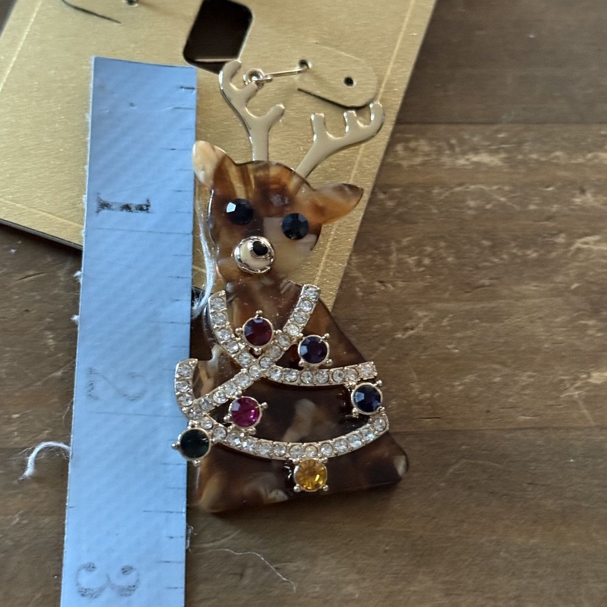 Other Holiday Lane jeweled resin reindeer dangle earrings Size ONE SIZE - 5 Thumbnail