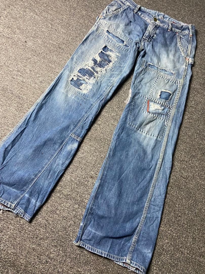 Japanese Brand DNM Riders Sanforized Distressed Ripped Jeans (155) Size US 27 - 11 Thumbnail