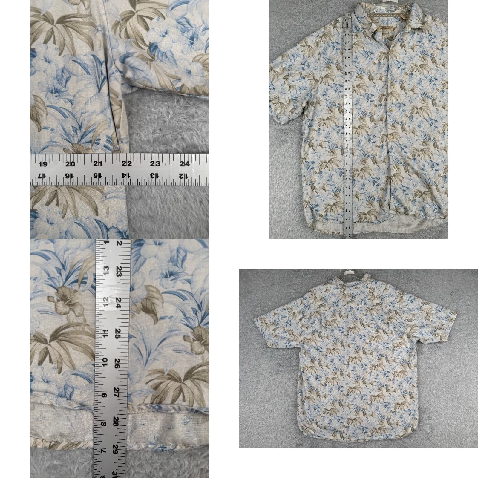 Tommy Bahama Tommy Bahama Shirt Men Large Blue Floral Palm Pattern 100% Silk Hawaiian Beach Size US L / EU 52-54 / 3 - 8 Thumbnail