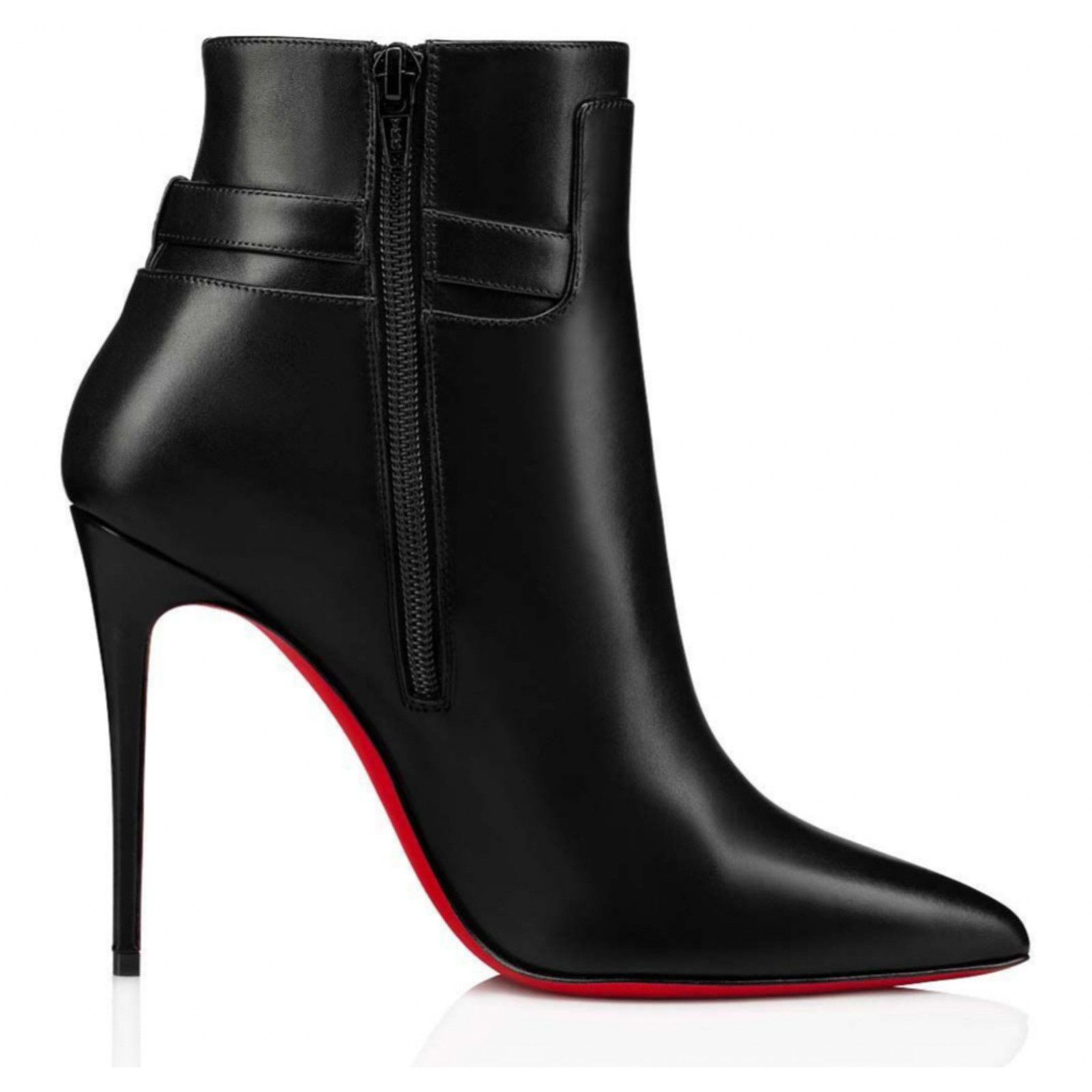 Christian Louboutin Lock So Kate Booty 100 Black Leather Ankle Heel Bootie 39.5 Size US 9.5 / IT 39.5 - 8 Thumbnail