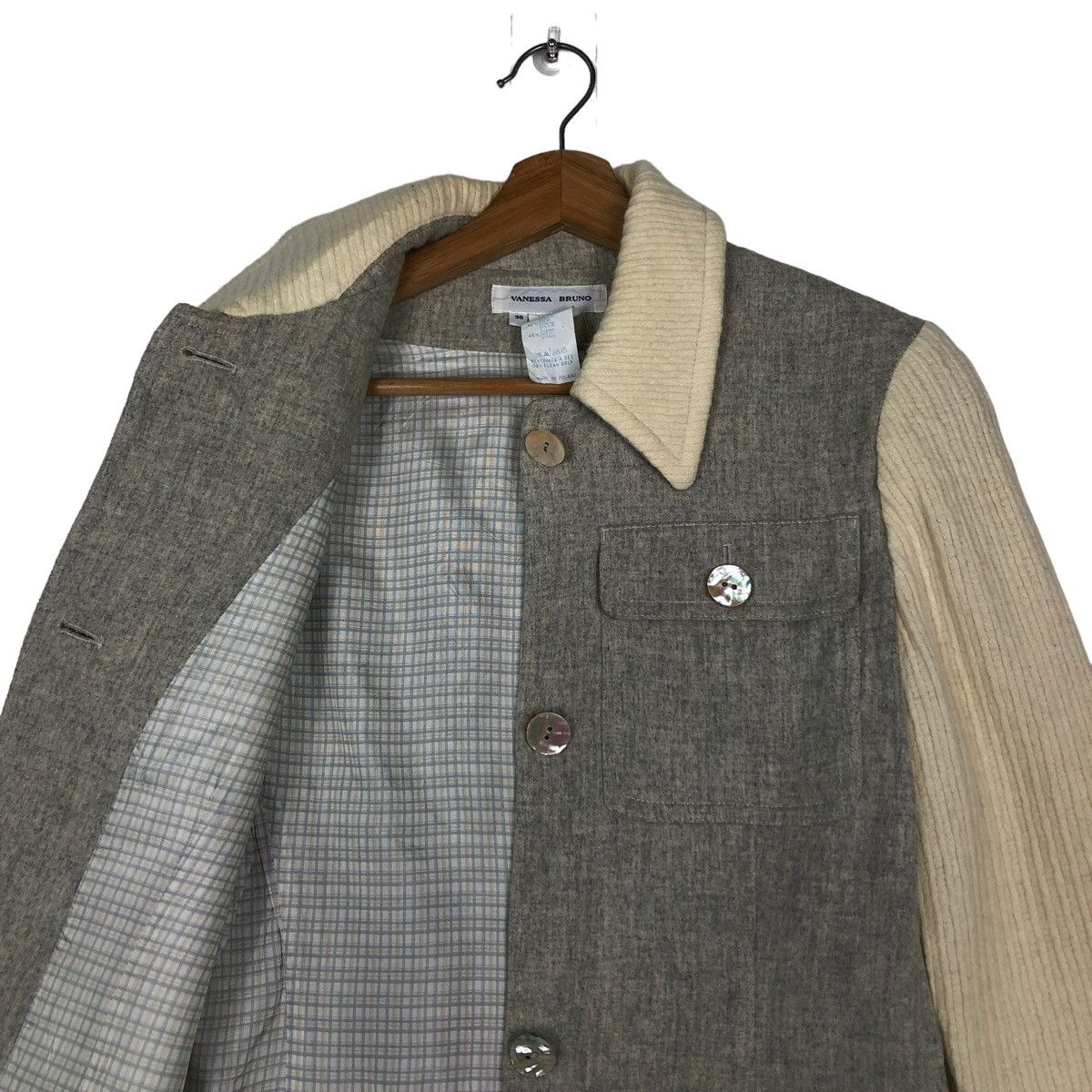 Vintage 🔥VINTAGE BUTTON JACKET CARDIGAN SLEEVE VANESSA BRUNO Size S / US 4 / IT 40 - 12 Thumbnail