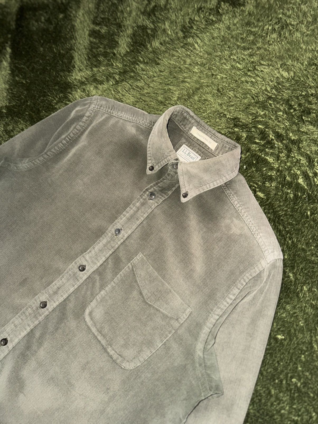 L.L. Bean [S] VTG L.L.Bean Pocket Detail Corduroy Shirt Olive Size US S / EU 44-46 / 1 - 2 Thumbnail