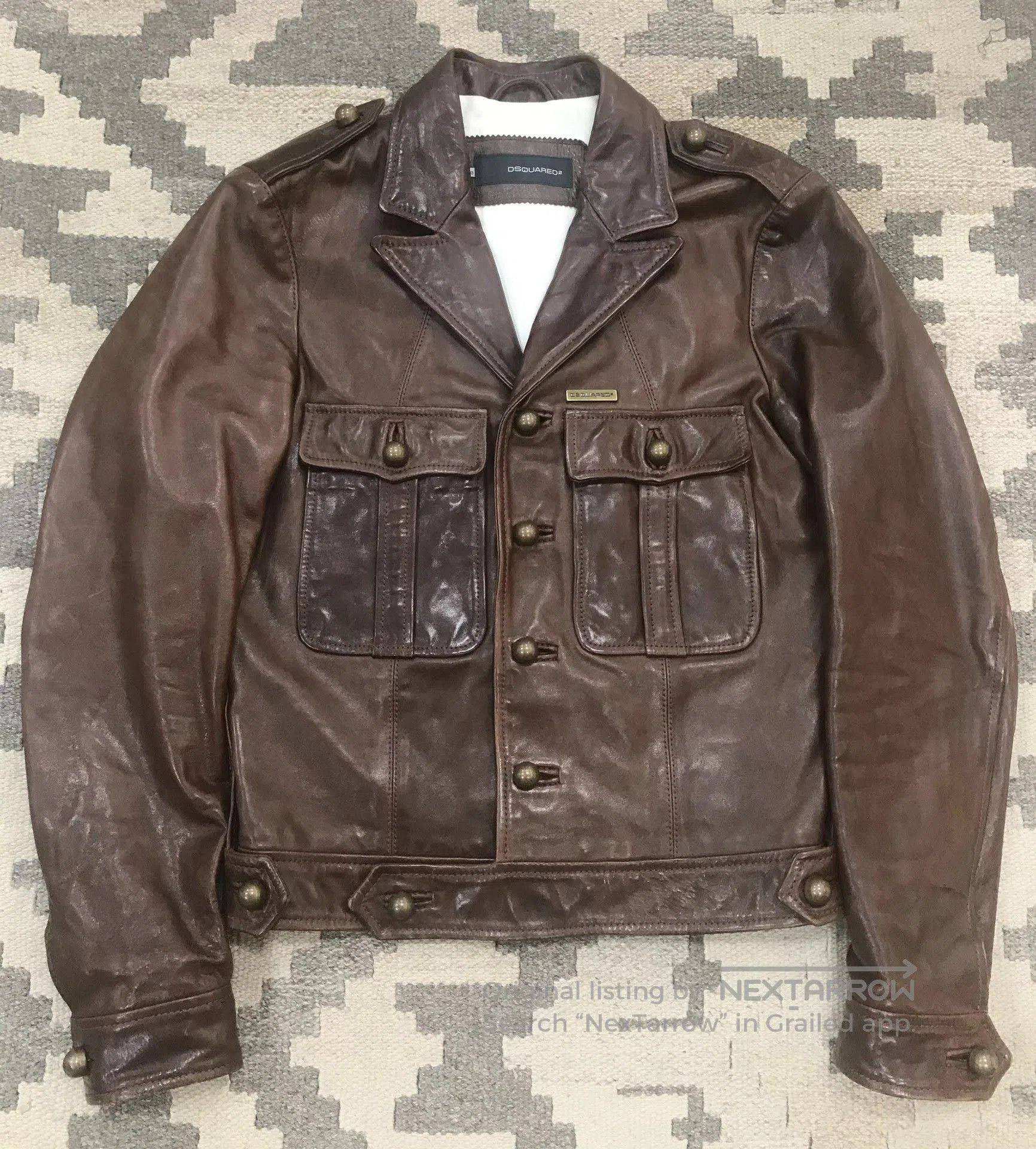 Dsquared2 Dsquared2 Military Style Leather Vest. Size US M / EU 48-50 / 2 - 2 Thumbnail