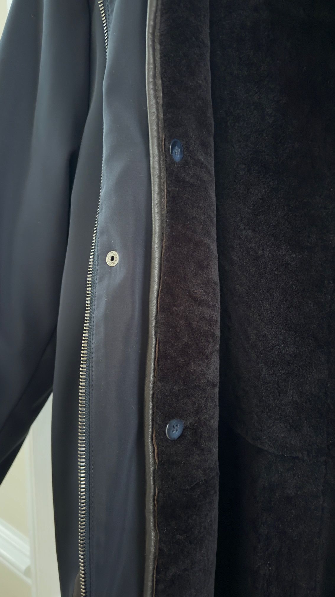 Paul Stuart Paul Stuart Black Shearling Rain Jacket Size US L / EU 52-54 / 3 - 5 Thumbnail