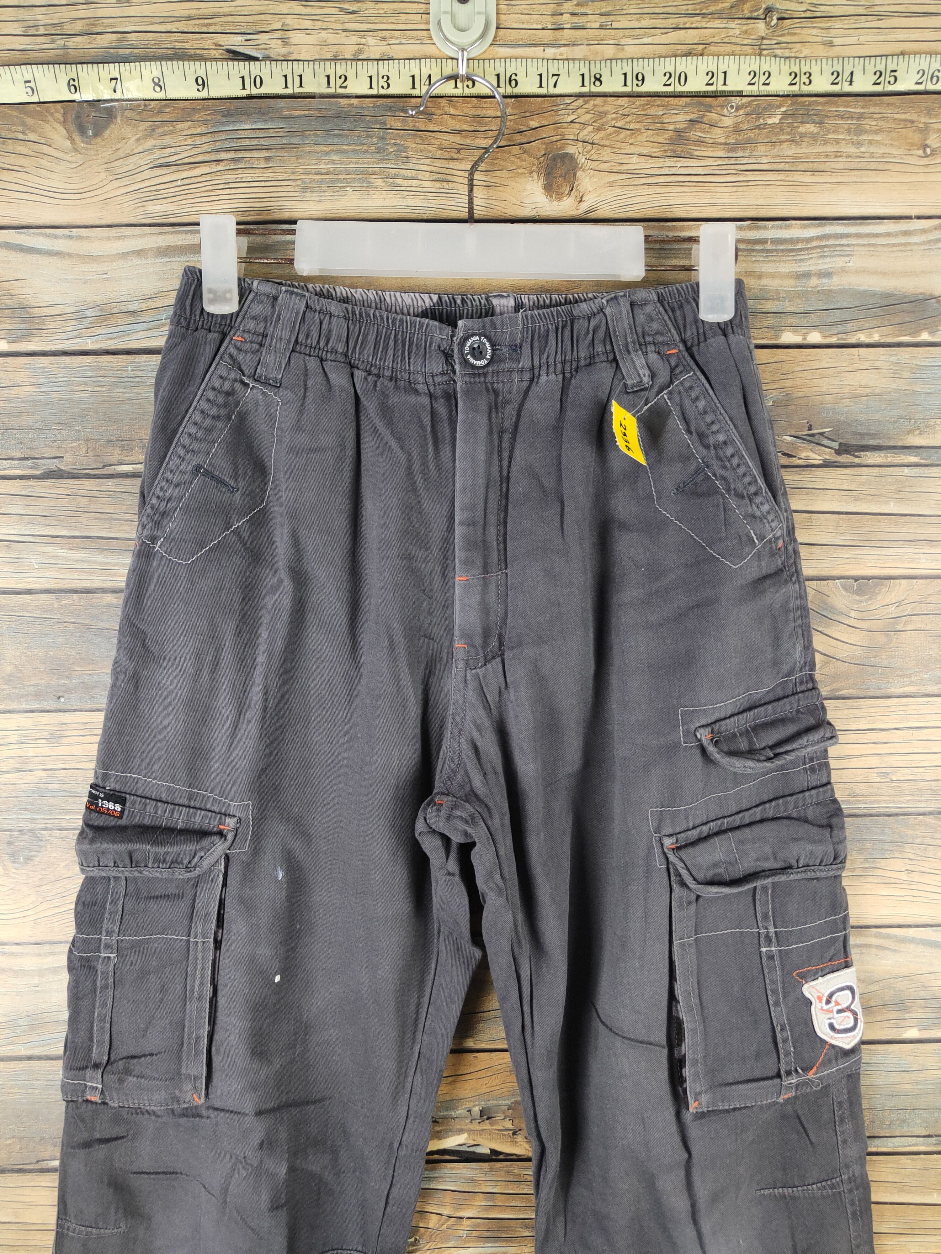 Japanese Brand DL TD Mania Dark Gray Multipocket Cargo Pants #2336 Size US 26 / EU 42 - 2 Thumbnail