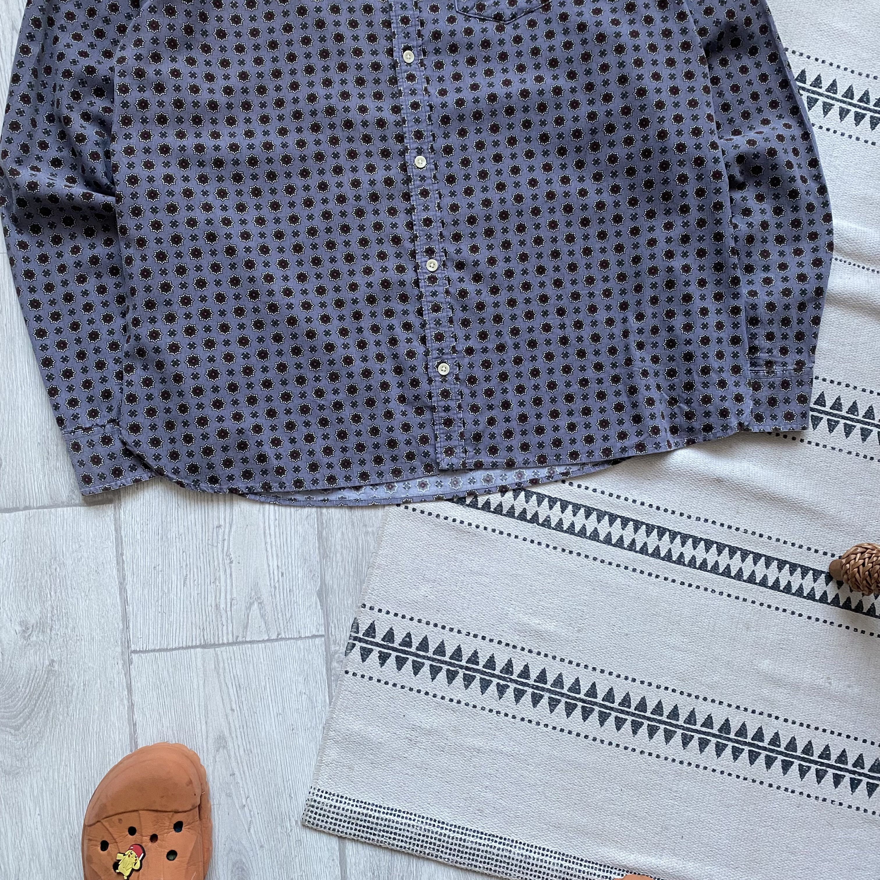Allsaints 👔 Luxury Allsaint Shirt Corduroy Velvet monogram Size US XXL / EU 58 / 5 - 3 Thumbnail