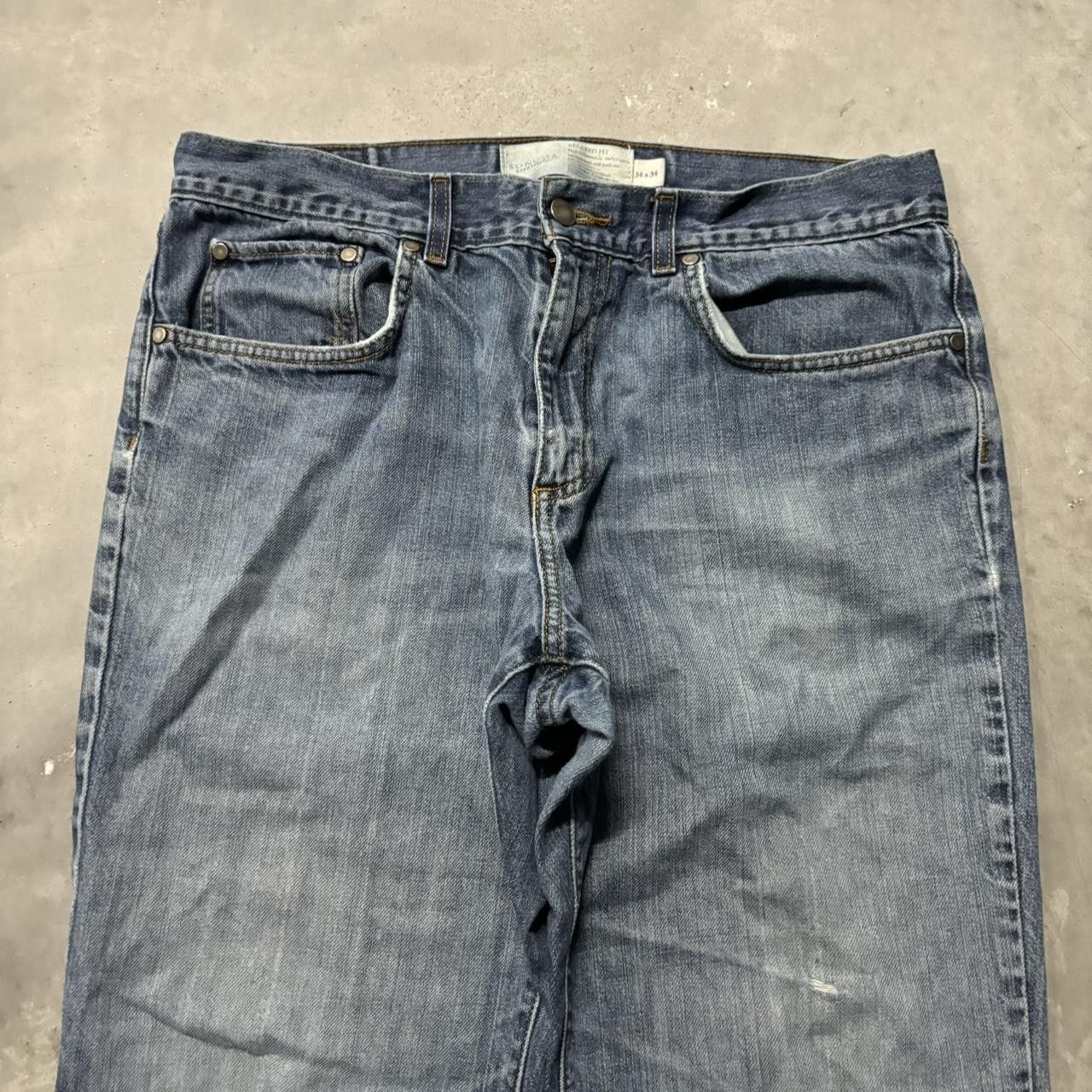 Japanese Brand × Vintage Crazy Vintage Y2K/2000s Grunge Faded Dark Wash Denim Jeans! Size US 34 / EU 50 - 5 Thumbnail