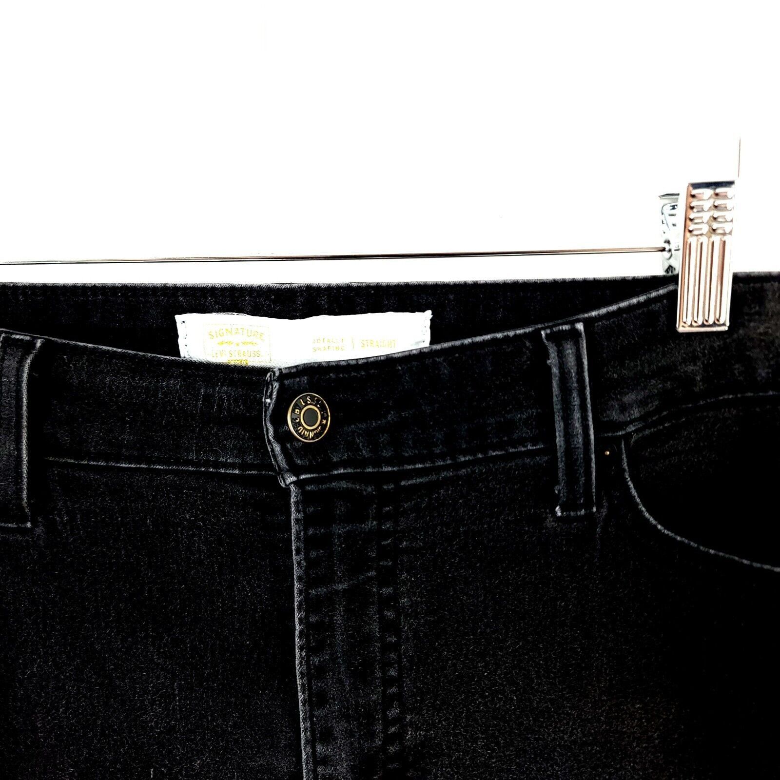 Levi's Levi's Signature Totally Shaping Straight Denim Black Jeans Size 36" / US 14 / IT 50 - 2 Thumbnail